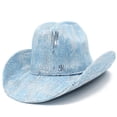 thumbnail image 3 of Fashion Flat Top Sequin Cowboy Hat For Outdoor Travel And Street Style Dress Wear, 3 of 6