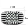 thumbnail image 2 of Luxe Jewelry Designs Men's Stainless Steel Pave Ring with Top Grade Crystals - Size 8 (Pack of 2), 2 of 4