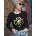 thumbnail image 5 of Tstars Womens Shamrock Ireland Clover Hearts for St Patricks Day Gift St Patricks Day Beautiful Shirts Gift for Her Irish Shirt Pride Proud Irish Women Long Sleeve T Shirt, 5 of 6