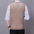 thumbnail image 5 of FINALGANG Men Sweater Vest Solid Color Sleeveless V Neck Knitted Vest Plain Pullover Tops Office Casual Daily Outdoor Wear Stylish Knitwear, 5 of 5