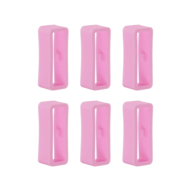 6uds Reloj Correa Lazo Cierre Anillos 18mm Caucho Reloj Soporte Guardián Silicona para Reloj Correa, Rosa
