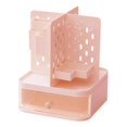 thumbnail image 3 of TISHITA Desktop Organizer Pen Holder Card Holder Container Stationery Supplies Pegboard Makeup Organizer Desk Organiser for Classroom Pink, 3 of 7