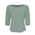 thumbnail image 1 of Blusa George para Mujer,  Manga Abullonada en Copa, Collar Como Accesorio Verde Talla EG, 1 of 4