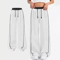 thumbnail image 2 of Girls Wide Leg Sweatpants High Waist Baggy Track Pants Athletic Open Bottom School Sports Preppy Trousers Streetwear, 2 of 9