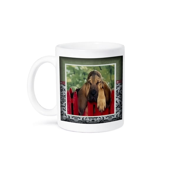 3dRose, Bassett on the Fence, 15oz Mug