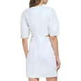 thumbnail image 2 of DKNY Short Sleeve Side Cut Linen Midi Dress White MD, 2 of 2