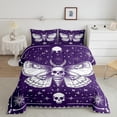 thumbnail image 2 of Manfei Spooky Skull Moth Bedding Comforter Set,bohemian Exotic Style Twin Comforter Sets,Purple White Bedding Set For Men Women,Luxury Bedroom Decor Reversible,2pcs, 2 of 8