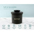 thumbnail image 7 of Butter Crock with Lid, Soft Spreadable Butter, Ceramic French Butter Keeper to Leave On Counter with Water Line, Butter Dish, Home and Kitchen Decor, Perfect for Christmas Gift (Black), 7 of 7