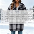 thumbnail image 2 of cocolona Oversized Plaid Jacket for Women Lapel Long Sleeve Button Down Overcoat Casual Fleece Winter Warm Outerwear, 2 of 7