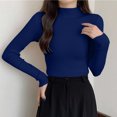 thumbnail image 2 of Otvok Mock Neck Ribbed Slim Fit Sweater for Women, Long Sleeve Solid Pullover, Stretchy Basic Layering Top for Fall Winter, 2 of 7