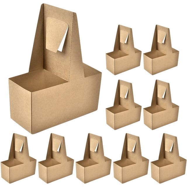10Pcs Paper Coffee Carrier Drink Takeout Holder Disposable Coffee Tray Holders