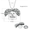 thumbnail image 2 of You Are My Sunshine Urn Necklace Sunflower Urn Necklace Ashes Locket W/Engraved Hidden Message Pendant Jewelry Memorial Locket for Daughter/Wife/Sister/Mom of Loved Ones Keepsake, 2 of 7