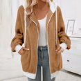 thumbnail image 1 of Vestes pour Femmes Mode Chandail à Fermeture Éclair Col en V Manches Longues Blouse à Capuche Chandail en Molleton Veste d'Automne pour Femme en Liquidation, 1 of 1