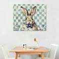 thumbnail image 3 of Nawypu Easter Rabbit Wall Art For Living Room/Bedroom, Canvas Bathroom Decor Wall Art Kitchen Office Framed Wood  Picture, Buffalo Plaid Eggs Spring Garden Herbs, 3 of 5