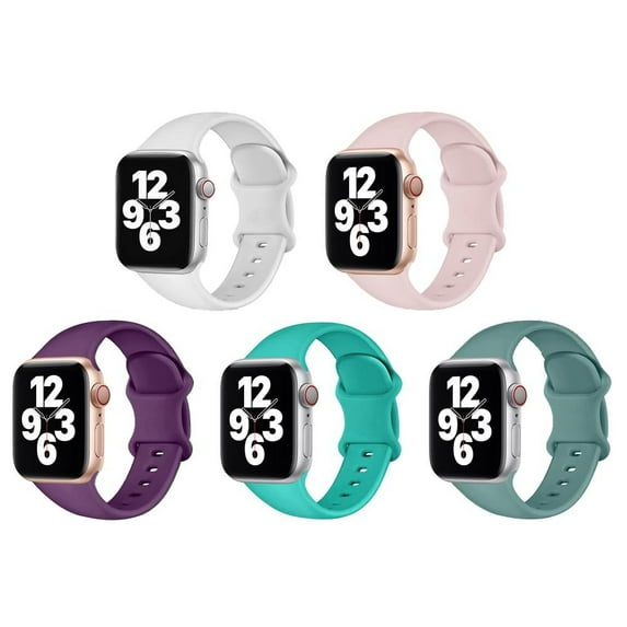BRADCET 5Pack Silicoen Sport Band for Apple Watch Bands 44mm 45mm 41mm 40mm 38mm 49mm 42mm Women Men, Adjustable Elastic Wristbands Strap for iWatch Series Ultra 8 7 SE 6 5 4 3 2 1 Nike Accessories