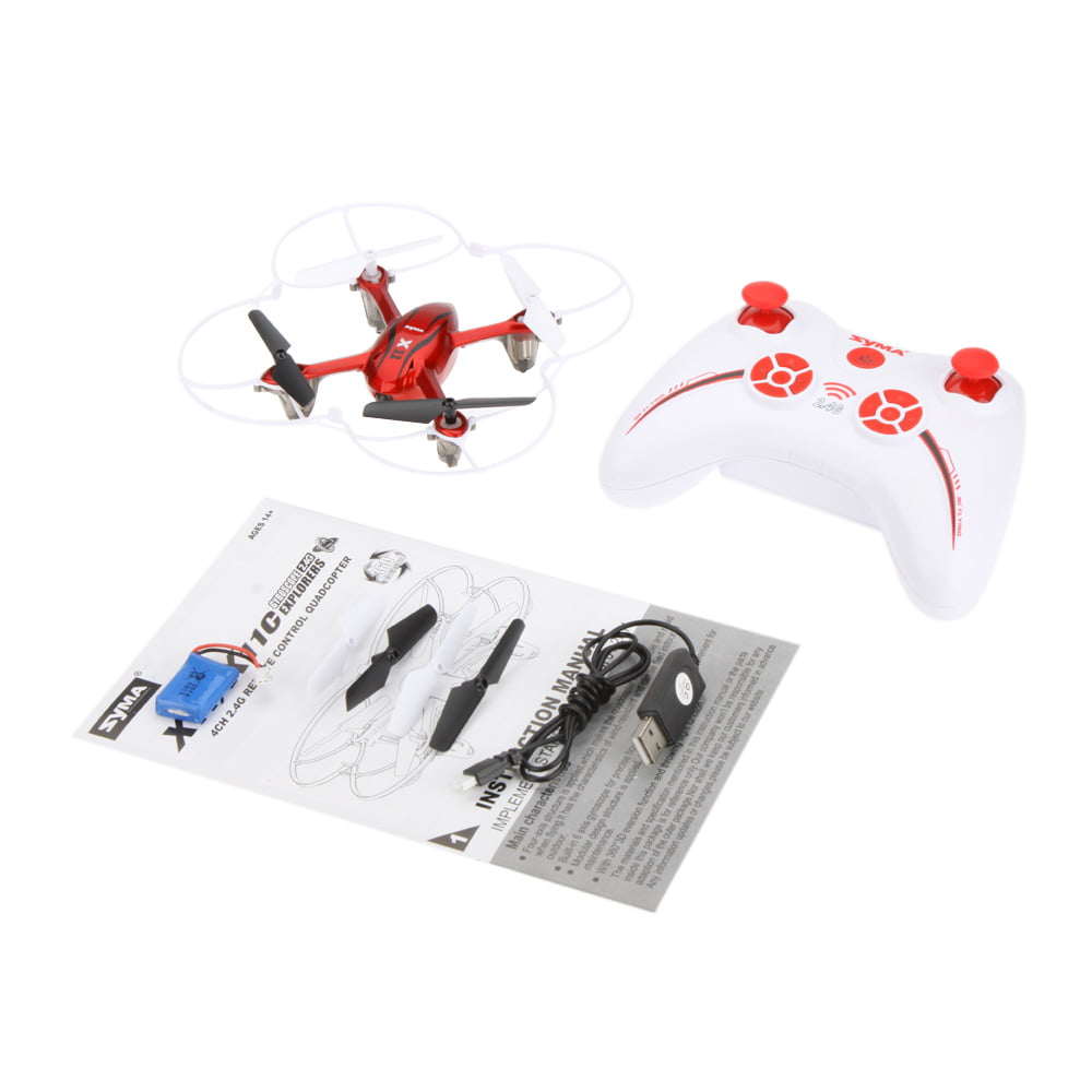Syma X11C Black Syma X11C 4 Channel 6 Axis 2.4G RC Quadcopter With HD Camera Gyro/ Flash Lights 360-degree 3D Helicopters