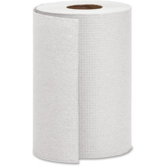 Genuine Joe Hardwound Roll Paper Towels 7.88" x 350 ft - White - Absorbent - for Restroom - 12 / Carton