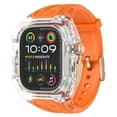 thumbnail image 3 of Compatible for Apple Watch Band 41mm 40mm with Sport Case, Hard Durable Band for iWatch Series 9 8 7 6 5 4 SE, Sport Adjustable Wristband Strap Anti-Scratch Protective Case, Orange, 3 of 6