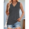 thumbnail image 3 of Women Summer V Neck Tank Tops Grey S, 3 of 6