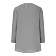 thumbnail image 5 of XFLWAM Women's Business Casual Tops Fall V Neck Pleated Blouses Solid Color Long Sleeve Button Down Shirts Gray S, 5 of 6