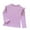 Purple, variant on 1-7Y Girls Long Sleeve Shirts Soft Cotton Crewneck Girls' Solid Color Basic T-Shirts Toddlers Tees White