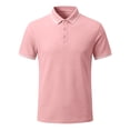 thumbnail image 3 of KLHDSF Men's Polo Shirts Short Sleeve Casual Knit Polo Shirt Vintage Golf T Shirts Old Money Tops Pink XXXL, 3 of 6