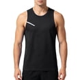 thumbnail image 2 of LODIENY Mens Workout Tank Tops Quick Dry Athletic Gym Muscle Fit Vest Breathable Mesh Sleeveless Crew Neck Running Training Shirts Black L, 2 of 6