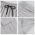 thumbnail image 6 of Nestiefly Mens Cargo Cotton Twill Cargo Shorts Drawstring Stretch Elastic Waist Casual Work Short with Pockets Light Gray L, 6 of 8