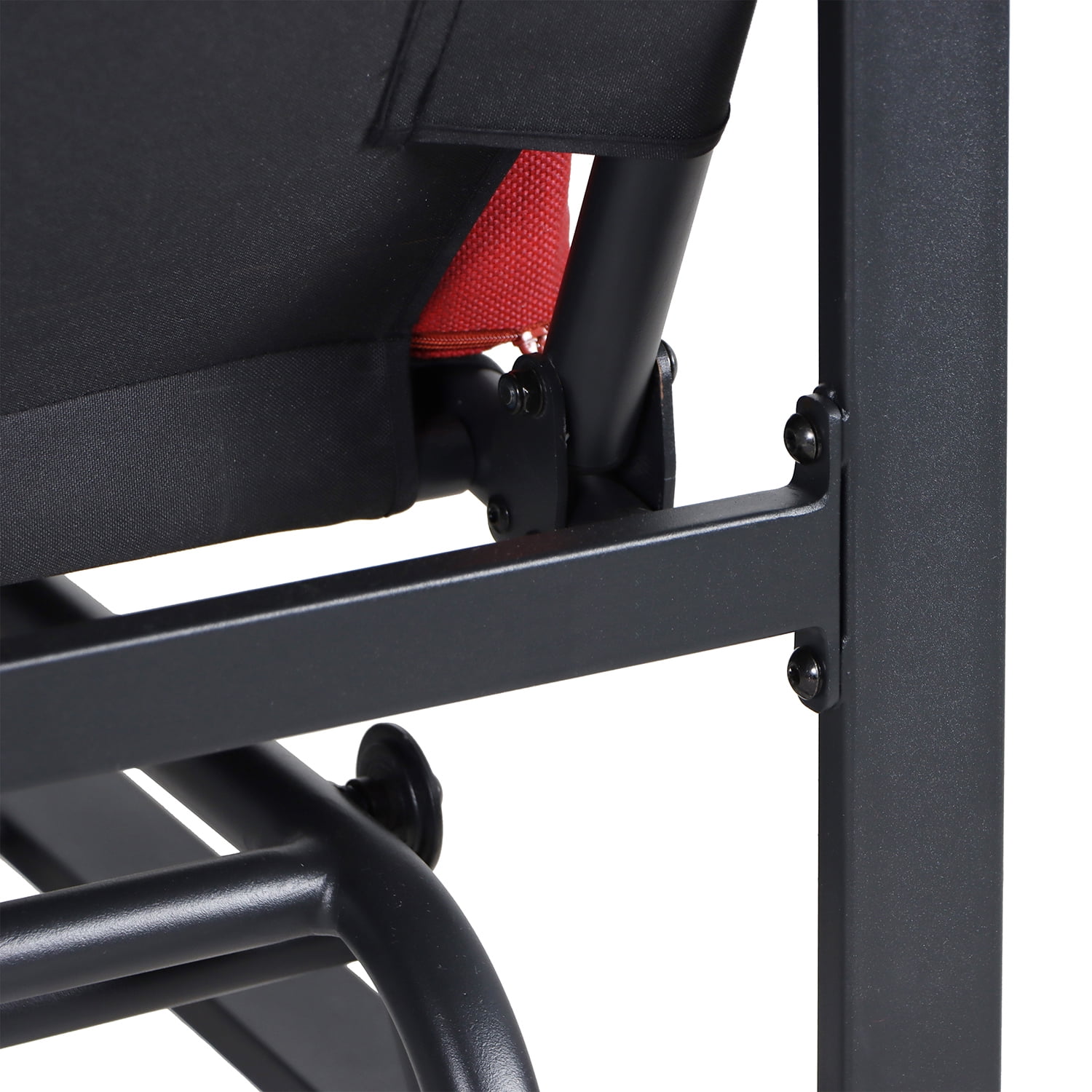 Mainstays Belden Park Cushion Steel Outdoor Glider Bench - Red/Black