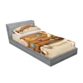 thumbnail image 2 of Ambesonne Beach Fitted Sheet & Pillow Sham Set, Rustic Board Seashells, Twinxl, Multicolor, 2 of 2