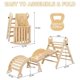 thumbnail image 5 of QinaQin Set de escalada infantil de madera 9 en 1 con triángulo plegable, arco, balancín y más, ideal para juego interior de niños pequeños, 5 of 9