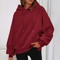 thumbnail image 6 of Atogsazn Women's Oversized Hoodies Casual Long Sleeve Pullover Sweatshirt with Drawstring Loose Fit Tops Trendy Red XL Fashion, 6 of 7