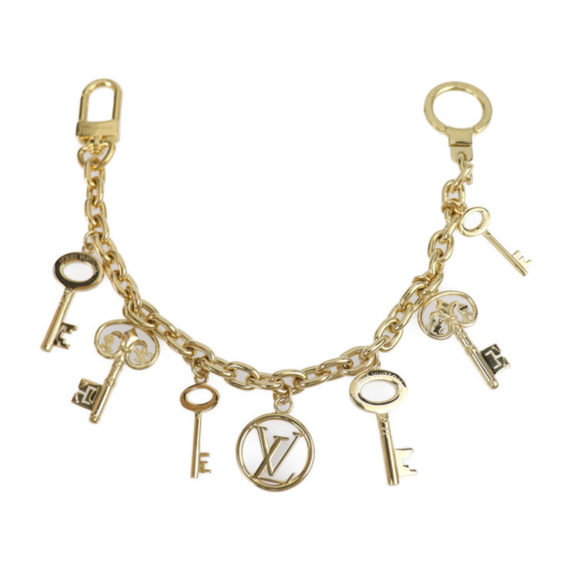 Authenticated Used LOUIS VUITTON Louis Vuitton bijoux sack key chain holder  MP3206 metal gold ring motif bag charm 