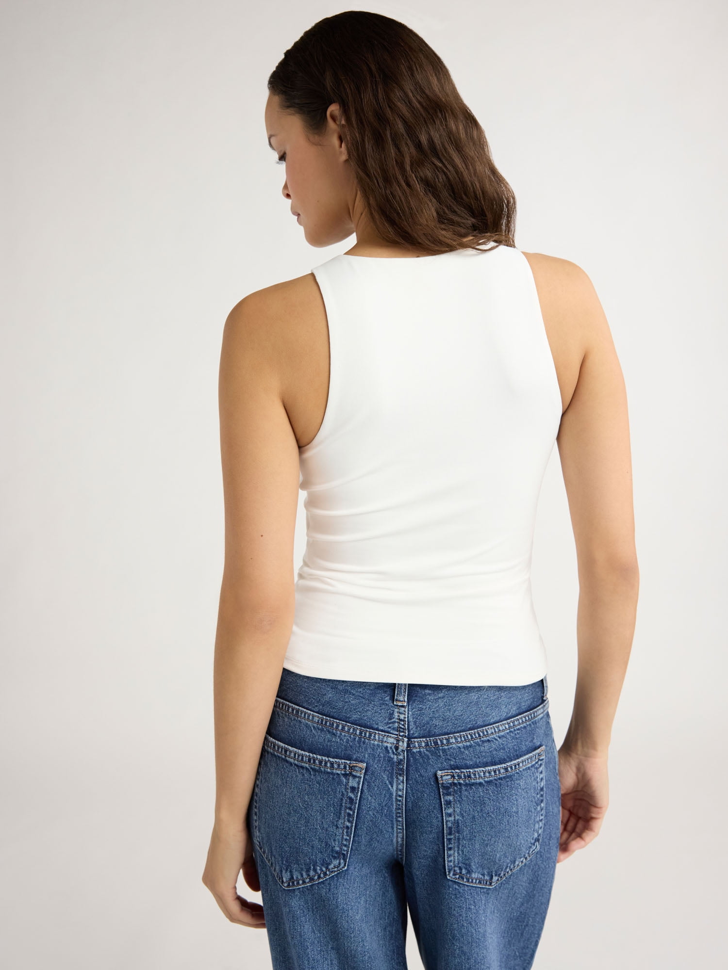 Scoop Women's High Neck Contour Tank Top, Sizes XS-XXL