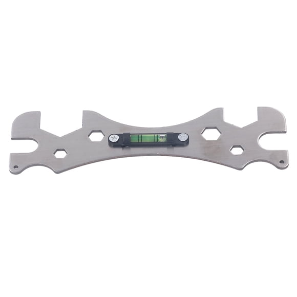 Clé à Plomberie en Acier Inoxydable Multi-Tailles avec Niveau Intégré - Outil Électroplaqué Robuste pour Accessoires de Salle de Bain, Robinets, Vannes d'Angle, Tuyaux de Douche et Installations DIY - Poignée Ergonomique