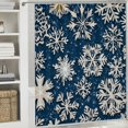 thumbnail image 6 of Autua Snowflakes Folk Art Bathroom Shower Curtain Set with Hooks 100% Polyester Chic Modern Decor 36"x72, 6 of 7