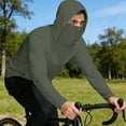 thumbnail image 6 of LNZGNM Men's UPF 50+ Sun Protection Hoodie with Mask Quick Dry Rash Guard Lightweight Long Sleeve Cooling Hoodies Stylish Hiking Running Blouses,Army Green 3XL, 6 of 7