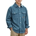 thumbnail image 2 of Xdegoge Toddler Boys Corduroy Button Down Shirts Long Sleeve Casual Shacket Jackets with Chest Pockets Fall Winter Outerwear Tops, Size 4T, 2 of 7