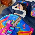 thumbnail image 4 of Homewish Electric Guitar 7-Piece Bedding Comforter Set For Female Men Adults,Music Theme King Bedding Sets,Musical Melody Ultra Soft Bed Sheets,Luxury Bedroom Decor,Reversible, 4 of 8