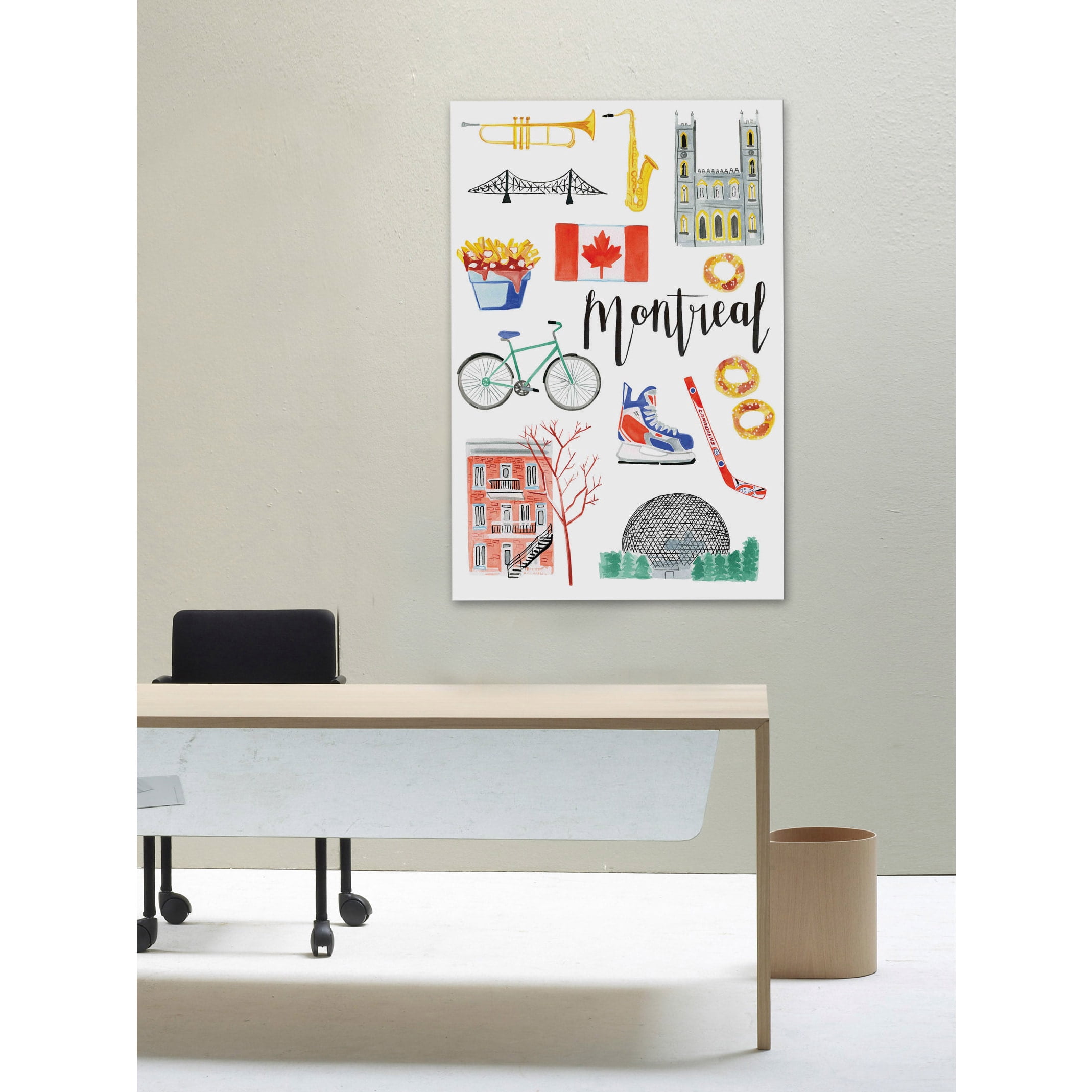Marmont Hill "Montreal Icons" by Molly Rosner Painting Print on Wrapped Canvas