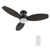 Smaair 44" Flush Mount Ceiling Fan with Remote and Dimmable LED Light 3 Blades for Indoor Home