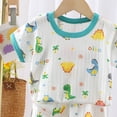 thumbnail image 5 of KPOPLK Toddler Boys Cotton Short Sleeve Top and Shorts Pajama Set 2-Piece Baby Boy Summer Clothes Size 3-4 Years, 5 of 6