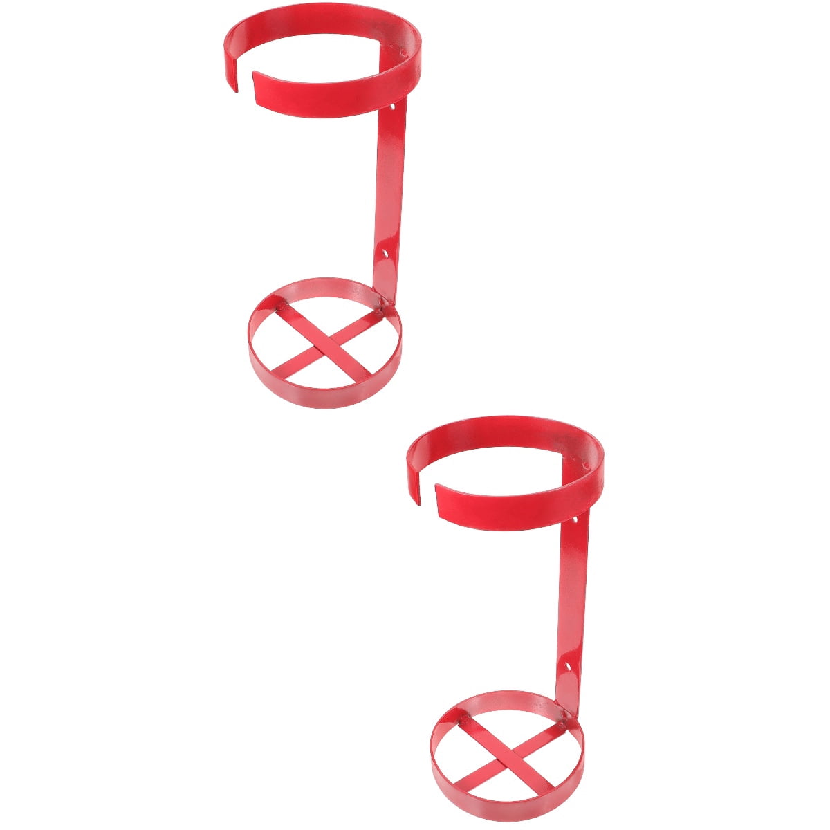 NUOLUX  2Set Metal Wall Mounted Fire Extinguisher Holder Red Circular Ring For Vehicles