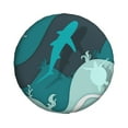 thumbnail image 1 of 14'' Green Marine Life Art Tire Cover, Universal Spare Wheel Covers, Dust-Proof, Water-Proof, Sun-Proof and Corrosion-Proof, 1 of 9