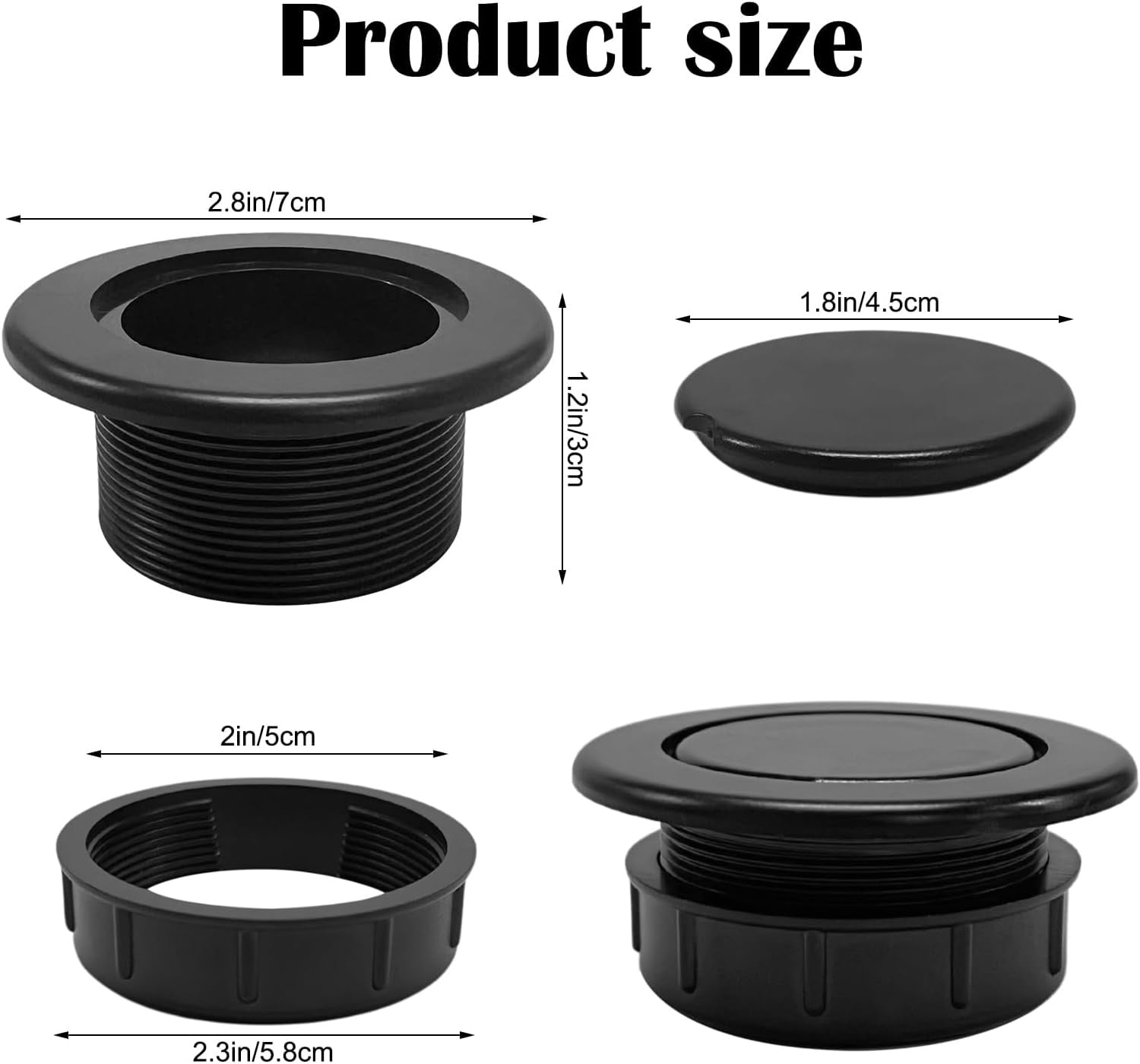 Umbrella Hole Ring Plug Set,Bexikou 2 Sets Patio Table Umbrella Silicone Ring Cap Cover,Outdoors Deck Table Hole Cover,Insert Thicker Umbrella Plug for Patio Table Yard, Black