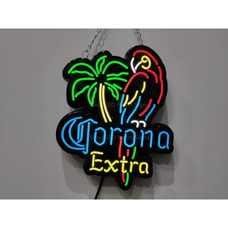 Queen Sense 10" Coronas Extra Parrot Vivid LED Neon Sign Light Lamp Durable Super Bright 110CEPNLED
