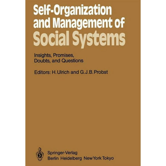 Springer Synergetics Self-Organization and Management of Social Systems: Insights, Promises, Doubts, and Questions, Book 26, (Paperback)