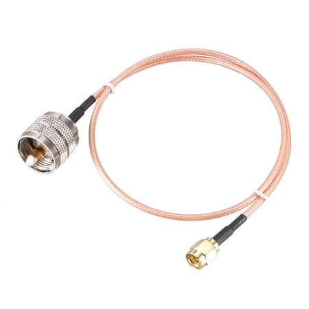 Uxcell 1.5Ft SMA Male to UHF PL-259 Male RG316 RF Coaxial Coax Cable brass Pink 1pcs