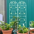 thumbnail image 6 of Tcbosik 4 Pack 19.7" x 86.7" Metal Garden Trellis for Climbing Plants Outdoor, Heavy Duty Rustproof Trellis for Rose, Vegetable, Flowers, Cream White, 6 of 8