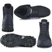 SUYSTEX Waterproof Steel Toe Boots For Men Women Comfortable Mens Safety Work Boots Indestructible Steel Toe Shoes Lightweight Non Slip Puncture Resistant Industrial Construction Boot